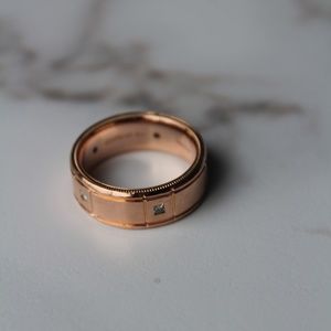 Verragio Gent's 14Karat Rose Gold Comfort-Fit Diamond Wedding Band With Diamonds